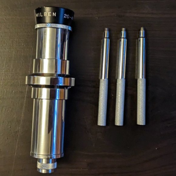 Rare Vintage (mid 19th Century) Field Microscope & Blue Light Lamp by Milben - Picture 9 of 15